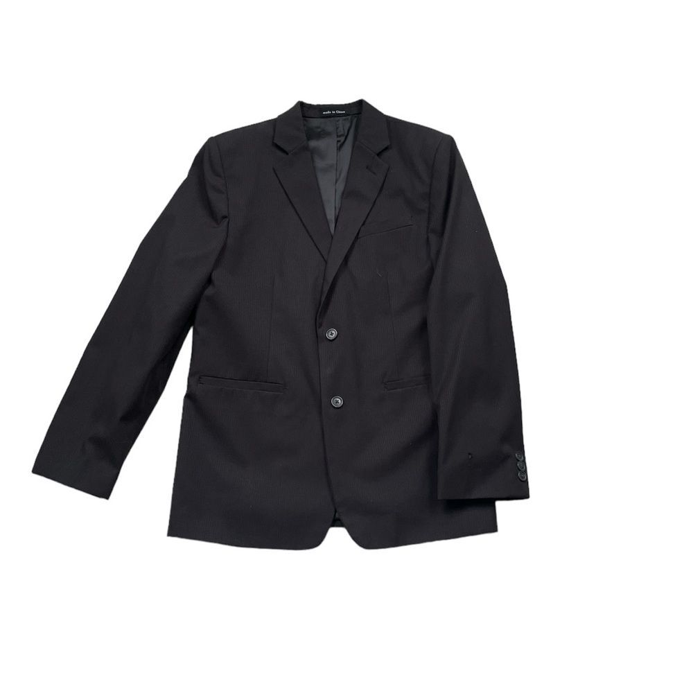 CALVIN KLEIN YOUTH black two button sport coat suit jacket blazer SIZE 18